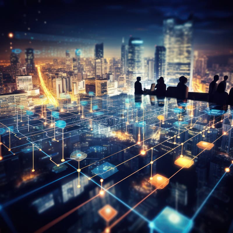 The concept of global business and Internet networks3 vector illustration