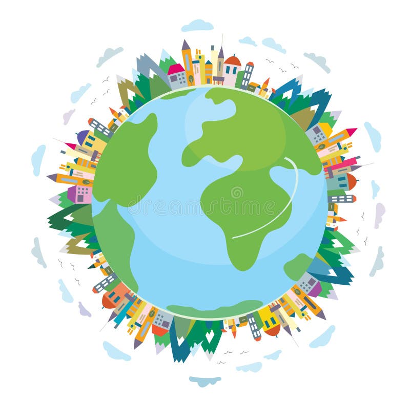 Concept global de voyage - conception mignonne illustration libre de droits Concept global de voyage - conception mignonne illustration libre de droits