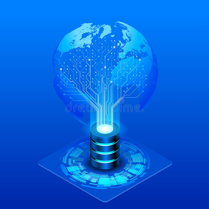 Concept of Global Information Base. Abstract illustration stock illustration