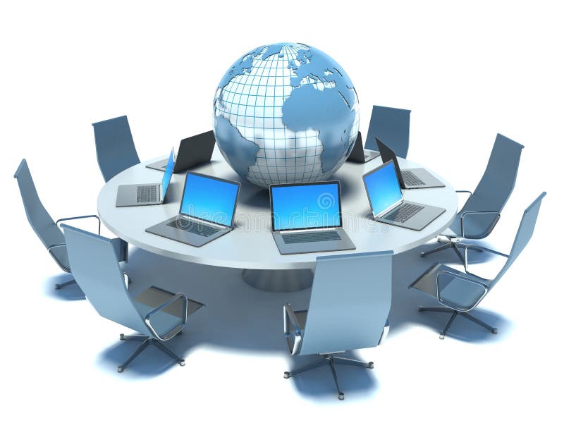 Concept globale bedrijfsmededeling stock illustratie Concept globale bedrijfsmededeling stock illustratie