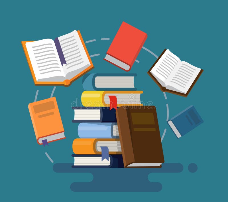 Concept of graduation. Books. royalty free illustration