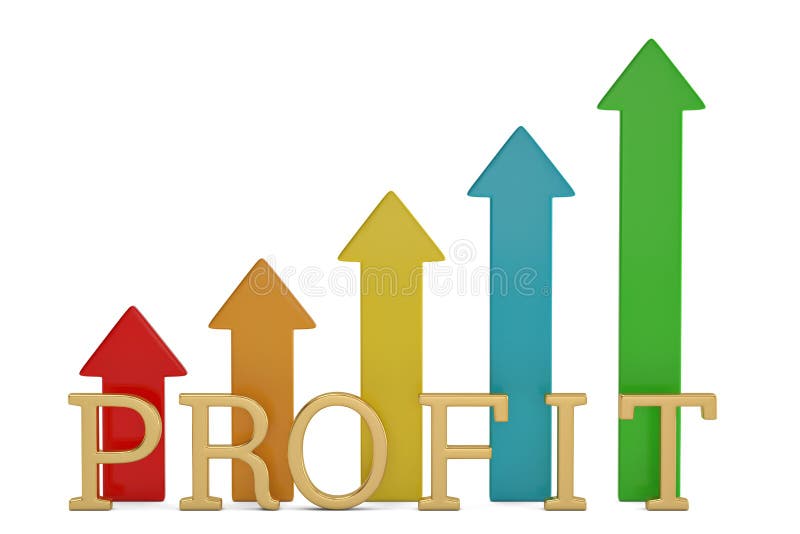 Concept grafic colorat în profit izolat pe fond alb 3d ilustrare vector illustration