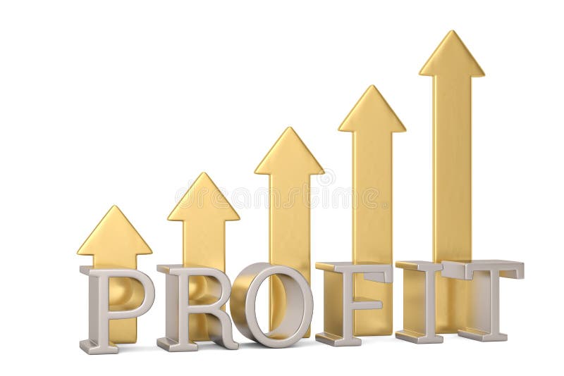 Concept grafic colorat în profit izolat pe fond alb 3d ilustrare stock illustration