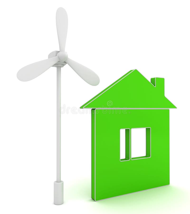 Concept green eco house, isolated on white background vector illustration