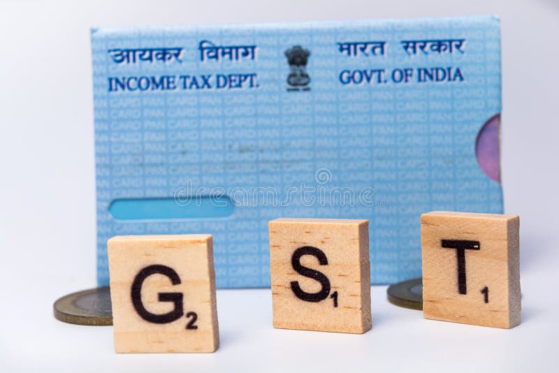 Concept of GST with Indian PAN Card on Isolated Background Stock Photo -  Image of black, demonetization: 136229818