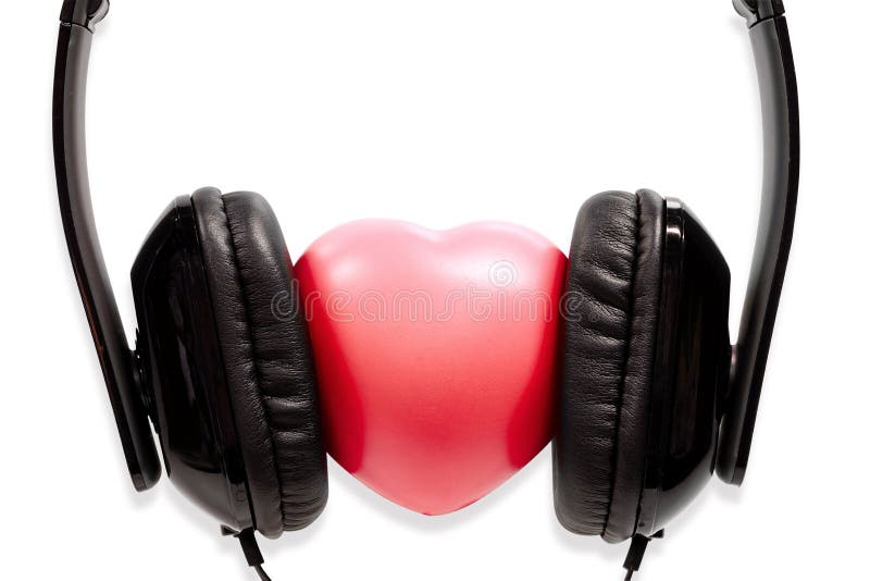 The Concept Headphones with Heart Stock Image Image of love, modern