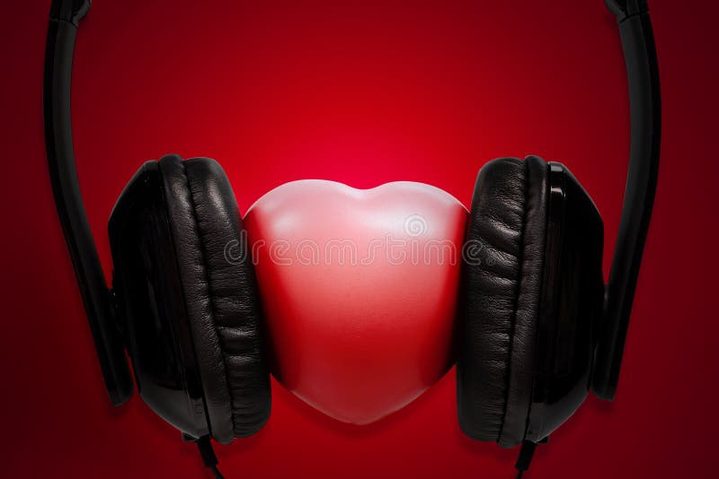 The Concept Headphones with Heart Stock Photo Image of earphones