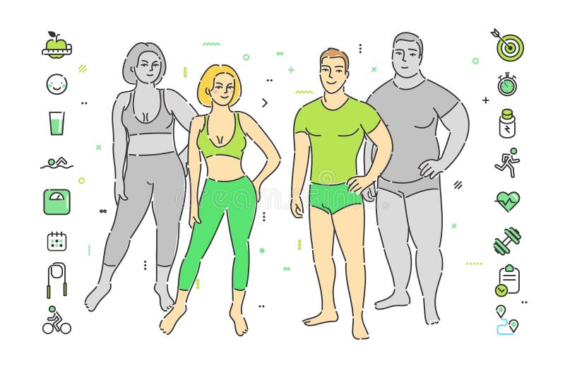 Схема здоровый человек. Лайфстайл иллюстрация. Size JW больной здоровый картинка.
