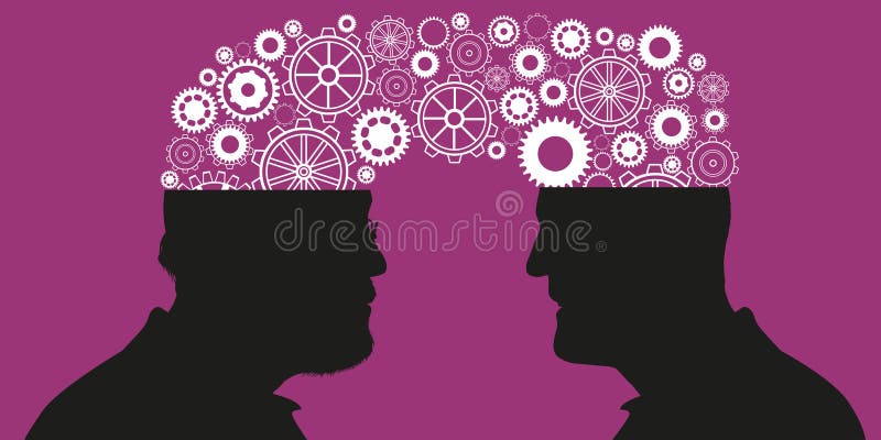 Concept het leren en uitwisseling van ervaringen tussen twee generaties royalty-vrije illustratie Concept het leren en uitwisseling van ervaringen tussen twee generaties royalty-vrije illustratie