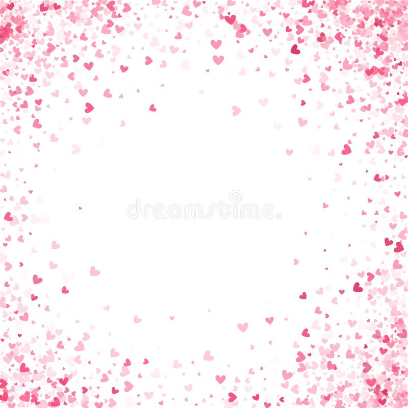 Concept heureux de jour de valentines Éclaboussure de confettis de rose de vecteur de coeur