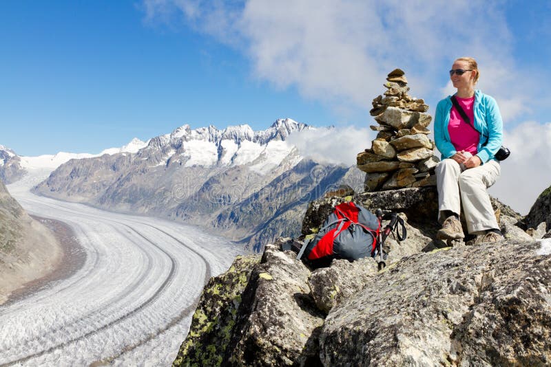 Concept for hiking, climbing stock photography
