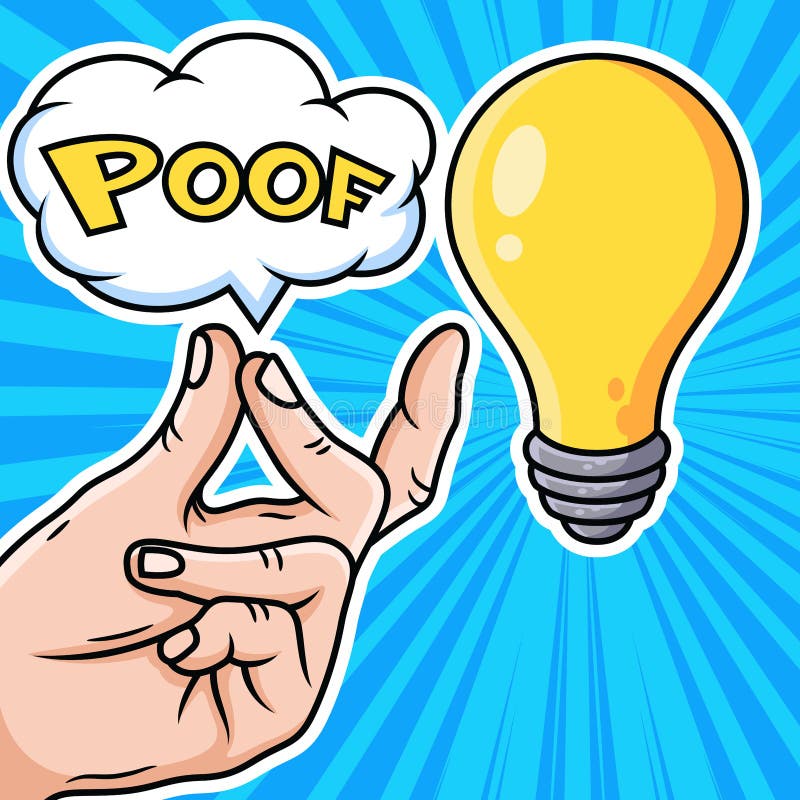 Concept of Idea with Light Bulb. Pop Art Vector Icon Illustration