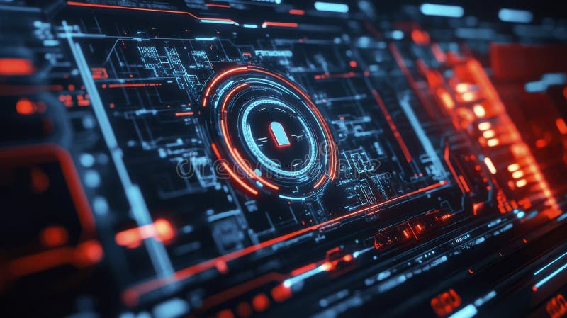 Advanced Digital Lock Displayed on Computer Screen, Representing Cutting-Edge Cybersecurity Measures stock images