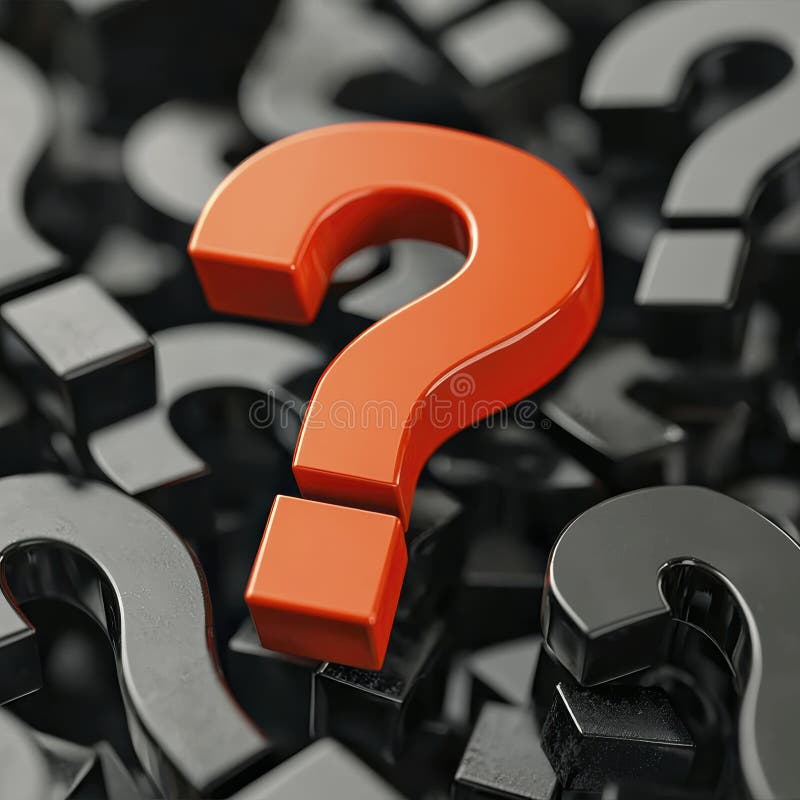 The Red Question Mark Stands Out Against the Black, Symbolizing Urgency ...