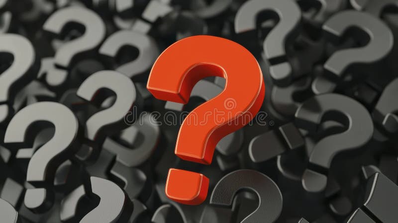 The Red Question Mark Stands Out Against the Black, Symbolizing Urgency ...