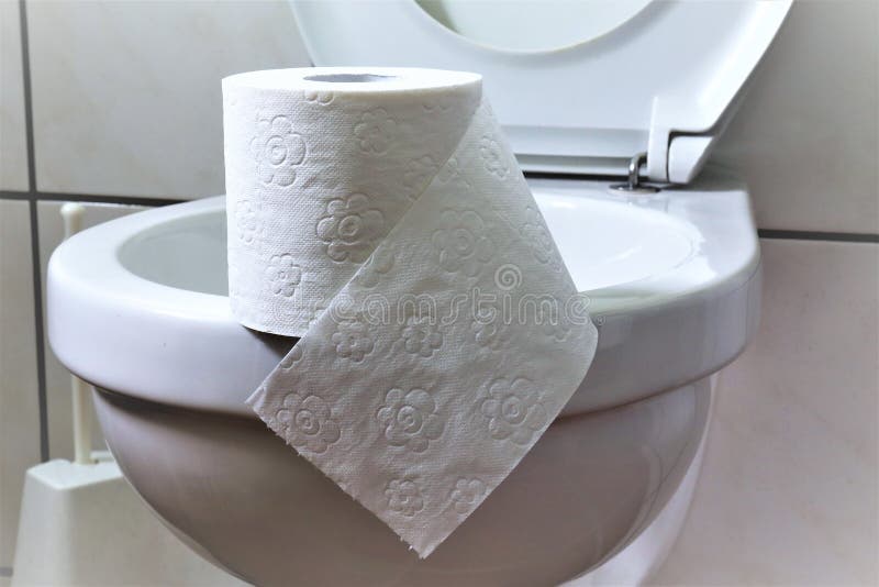 An Concept Image of a Bathroom with Toilet Paper, Bathroom Stock Photo