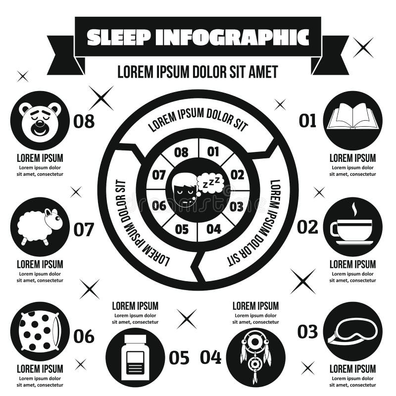 Concept infographic de sommeil, style simple illustration de vecteur Concept infographic de sommeil, style simple illustration de vecteur