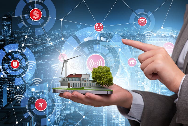 The concept of innovative smart city royalty free stock photo