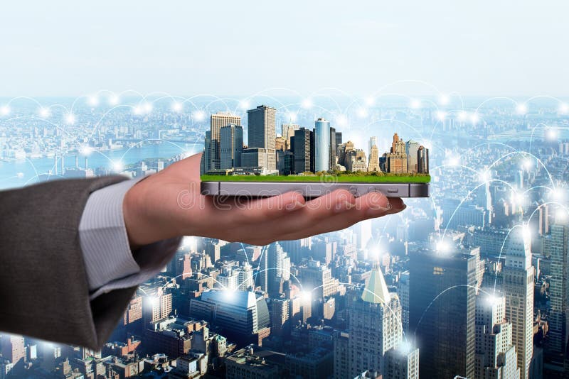 The concept of innovative smart city stock photo
