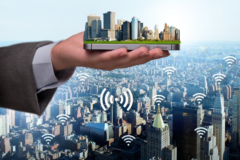 The concept of innovative smart city royalty free stock photography