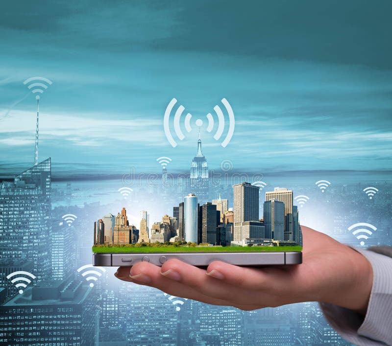 Concept of innovative smart city stock image