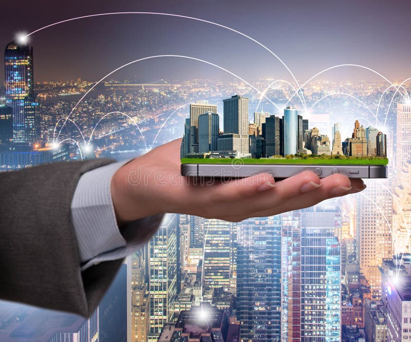 Concept of innovative smart city royalty free stock photo