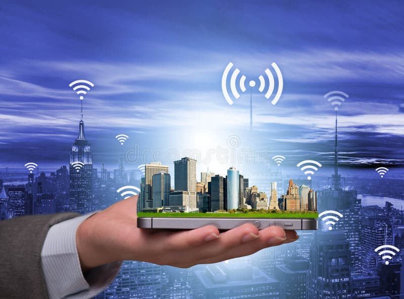 Concept of innovative smart city stock image