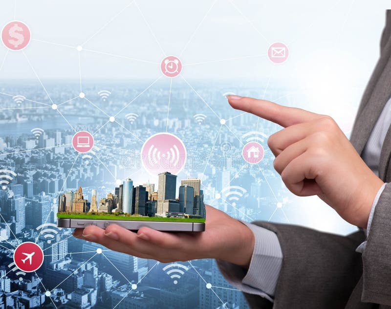 Concept of innovative smart city royalty free stock photo