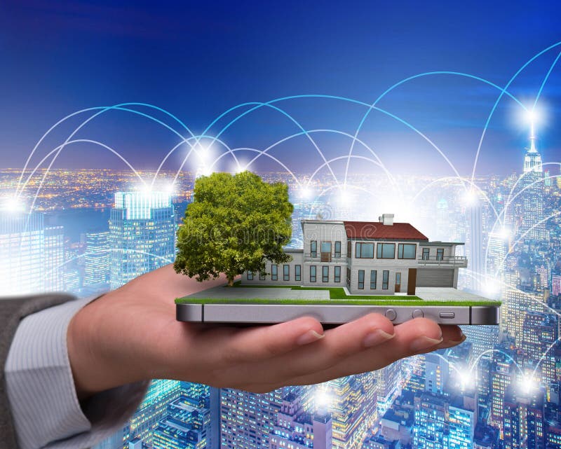 Concept of innovative smart city stock photography