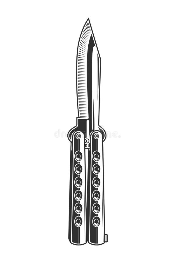 Élément De Conception De Couteau Balisong Vectoriel Couteau