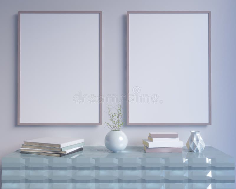 Concept interior, mock up poster on wall, 3d illustration render, rendering, retro, room, scandinavian vector illustration Concept interior, mock up poster on wall, 3d illustration render, rendering, retro, room, scandinavian vector illustration