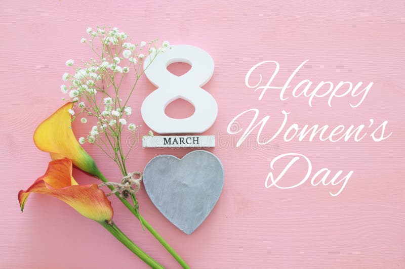 Concept international de jour de femmes Image de vue supérieure photographie stock libre de droits Concept international de jour de femmes Image de vue supérieure photographie stock libre de droits
