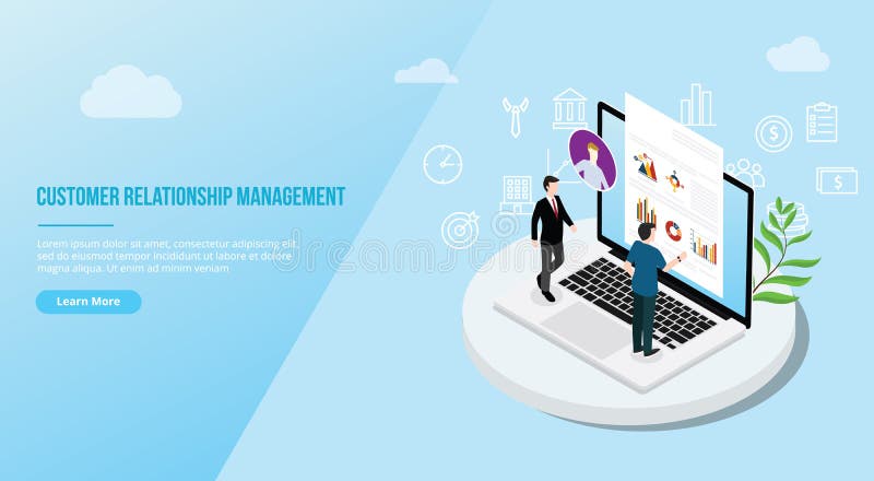 Concept isom?trique de gestion de relations de client de Crm pour la page d'accueil d'atterrissage de calibre de site Web - vecte illustration de vecteur Concept isom?trique de gestion de relations de client de Crm pour la page d'accueil d'atterrissage de calibre de site Web - vecte illustration de vecteur