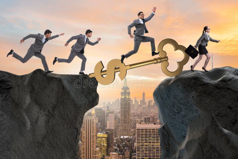 The Concept of Key To Financial Success and Prosperity Stock Image