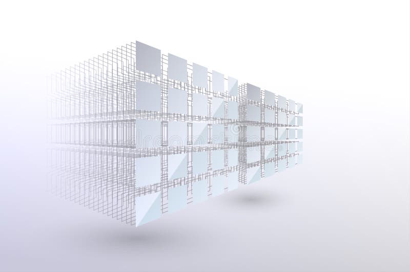 Concept lanț de blocuri. date mari. sortare date. de la haos la sistem. inteligență artificială. algoritmi de învățare prin mașini stock illustration