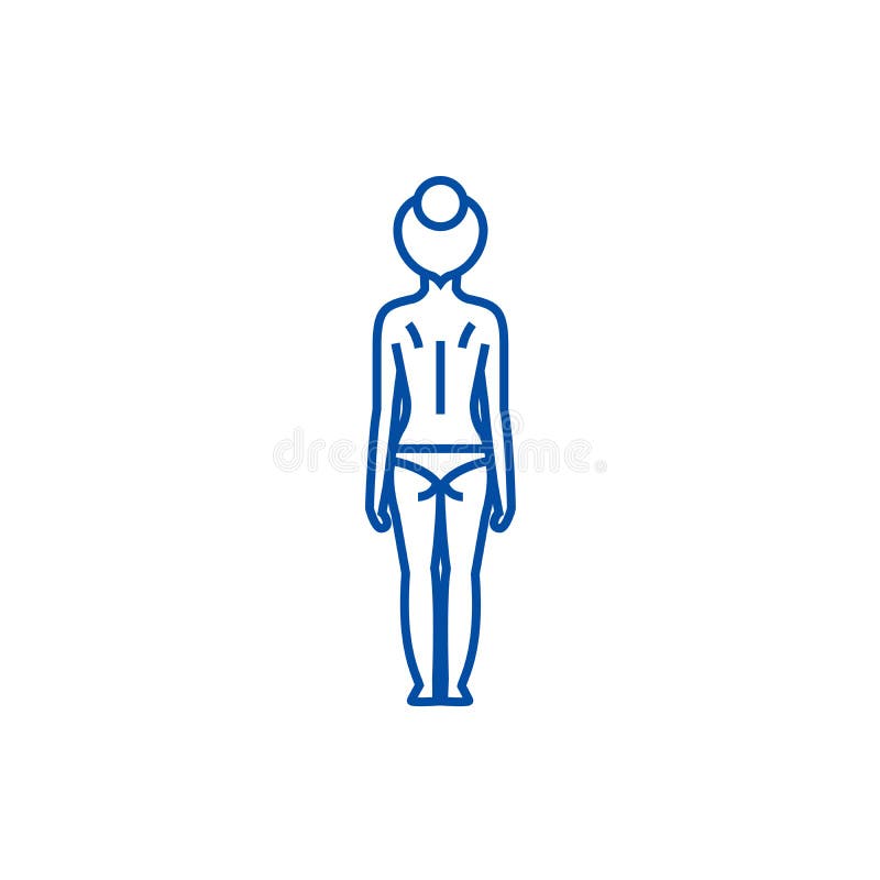 Concept linie spate corp femeie. ilustrare contur simbol simbol corp corp plat corp femeie. vector illustration
