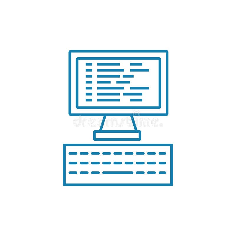 Concept linéaire de programmation d'icône La ligne de programmation dirigent le signe, symbole, illustration illustration stock Concept linéaire de programmation d'icône La ligne de programmation dirigent le signe, symbole, illustration illustration stock