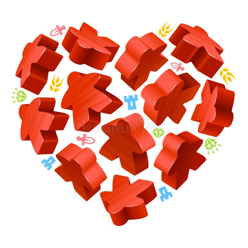 Red Meeple Vector Illustration Stock Illustration - Download Image