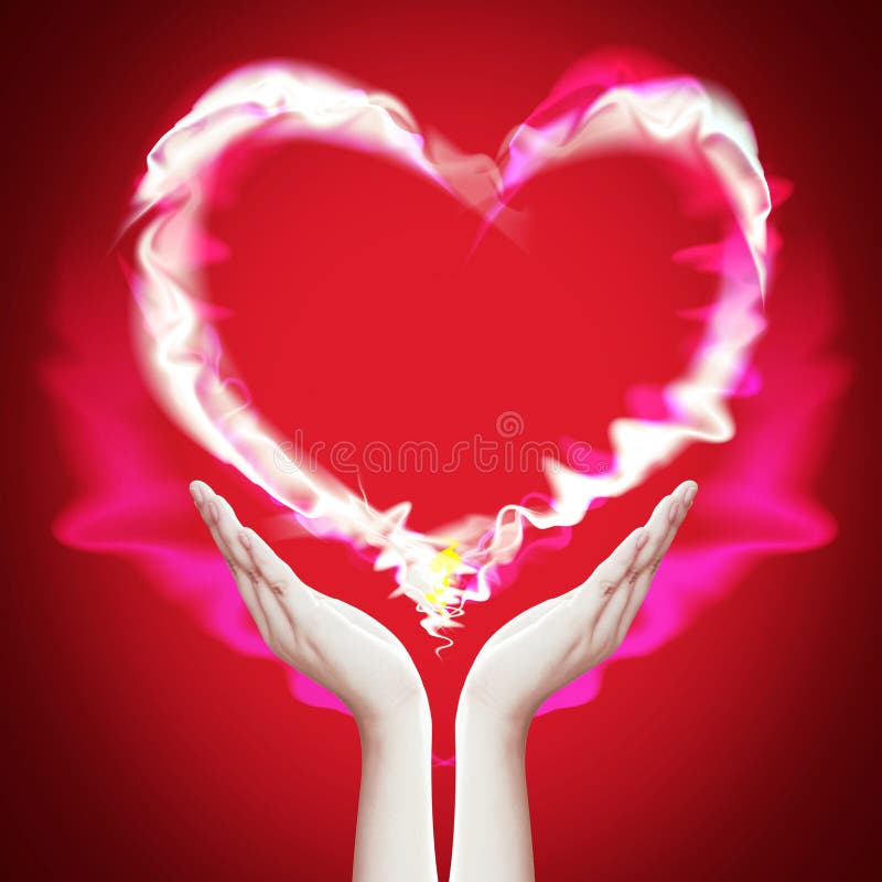 Red Stream of Love Forming a Heart Stock Illustration - Illustration of ...