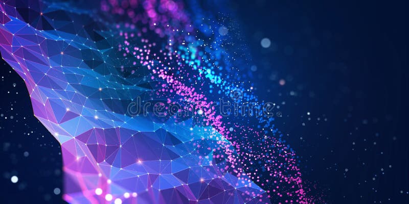 Concept mare de date. baza de date globală și inteligența artificială stock illustration