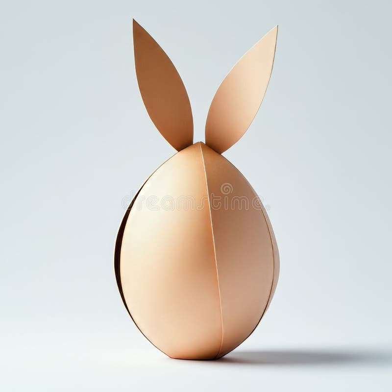 The concept of a minimal Easter is captured in a handmade paper gift egg stock photos