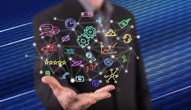 Concept of mobile apps stock photo. Image of application - 141753598