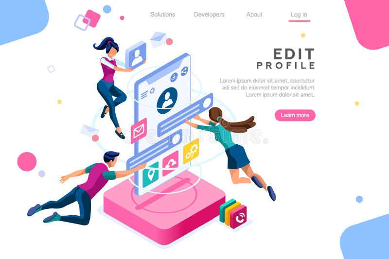 Concept mobile d'interface d'espace de travail de profil d'utilisateur illustration libre de droits