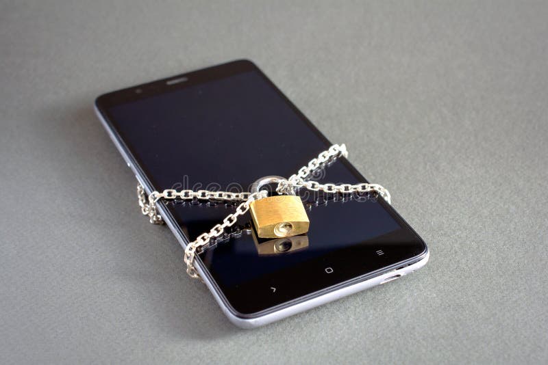 Concept of mobile phone security royalty free stock images