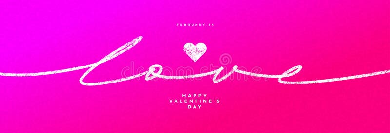 Concept moderne de happy valentines journée carte de voeux. design minimal avec le coeur et les lettres dessinées à la main. illustration libre de droits