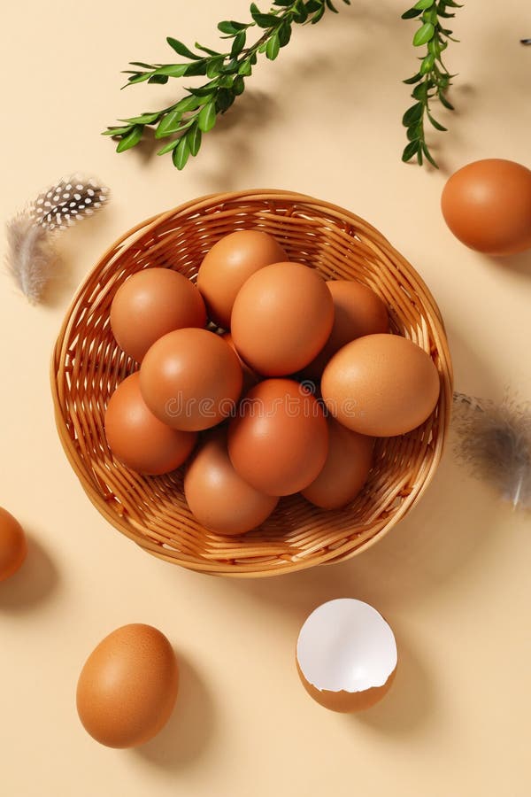 Concept of Natural Farm Product Eggs, Top View Stock Photo Image of
