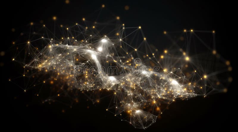 The concept of network connectivity. Virtual reality illustration, Abstract background with moving lines and 3d stock illustration