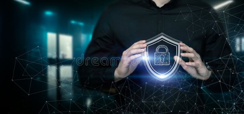 Concept network protection system against hacking royalty free stock image