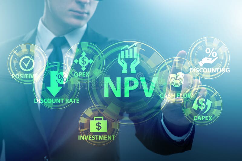 Concept of NPV - Net Present Value stock image