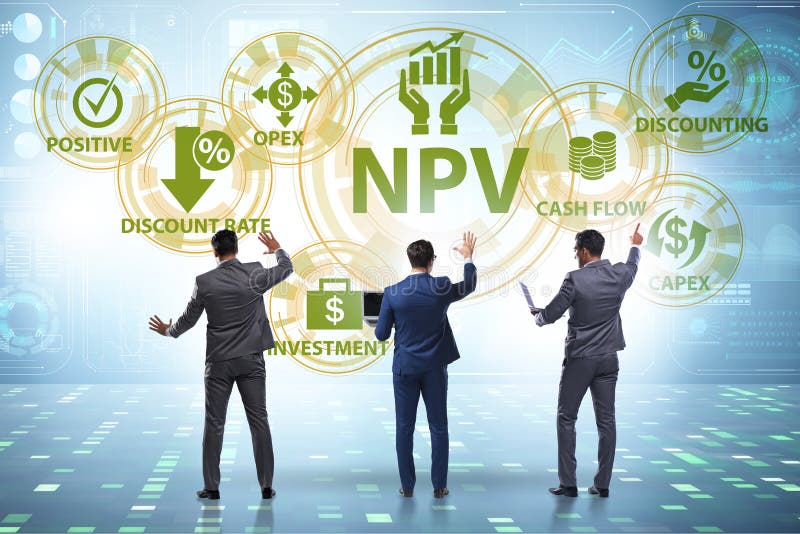 Concept of NPV - Net Present Value stock image